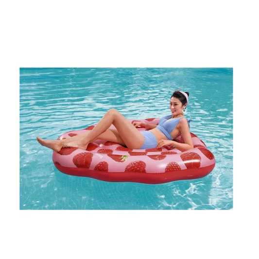 Isla Flotador Inflable Gigante Perfumada "Frambuesa" 165x151 cm