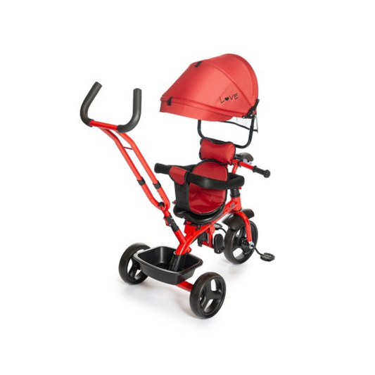 Triciclo Giro 360° Rojo Con Música Y Luz Love Baby First
