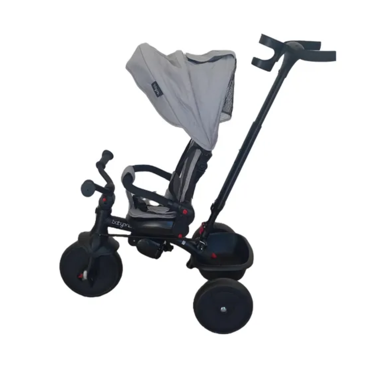 Triciclo con Capota 360º Rubber Wheel Gris