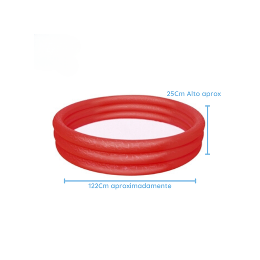 Pileta Redonda Inflable 3 Aros de Colores 122x25 cm