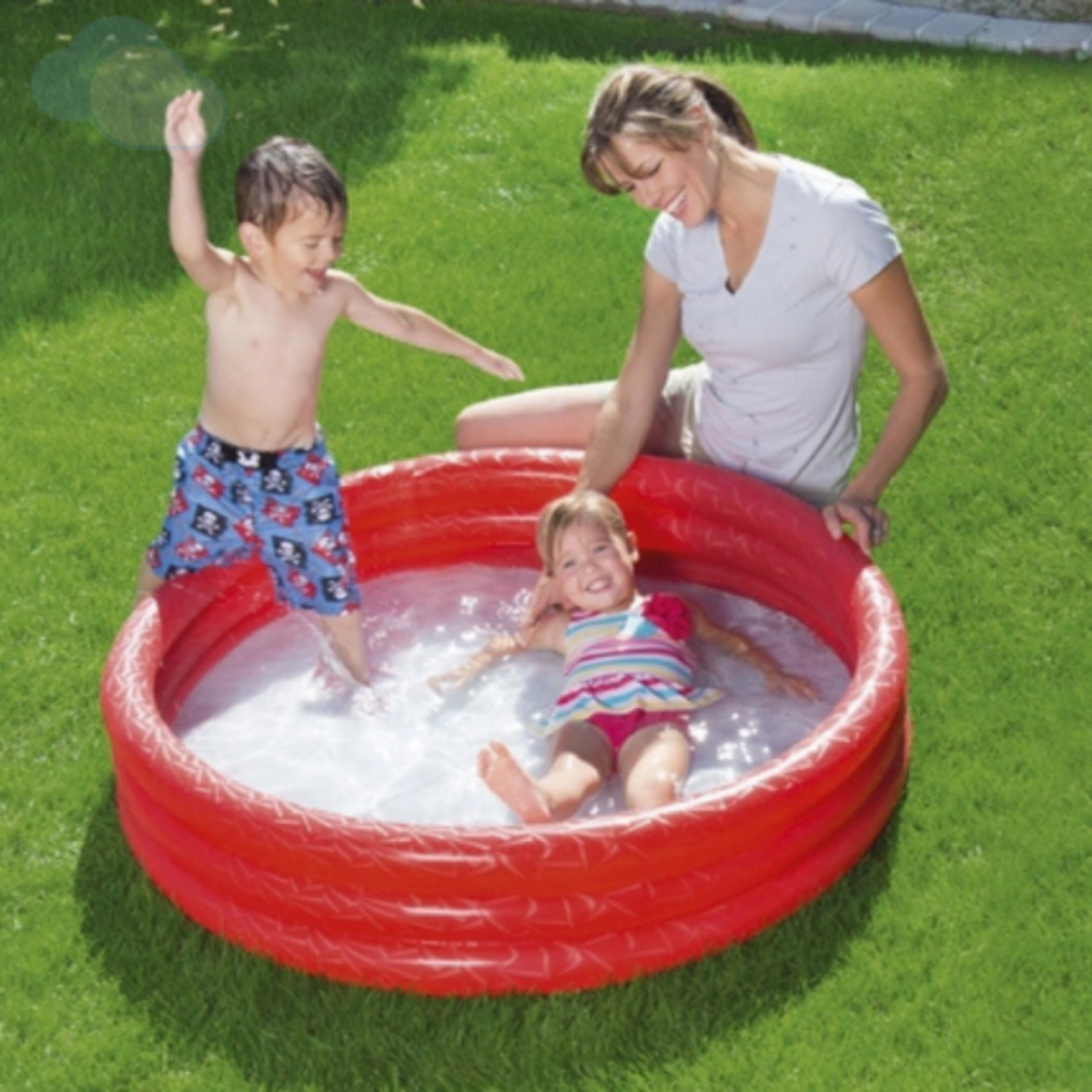 Pileta Redonda Inflable 3 Aros de Colores 122x25 cm