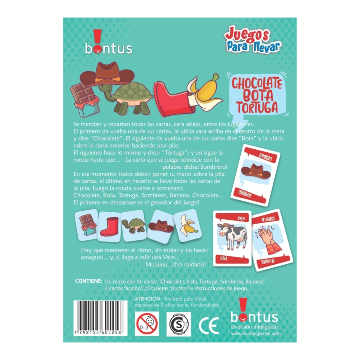 Juego de Cartas Chocolate Bota Tortuga Bontus
