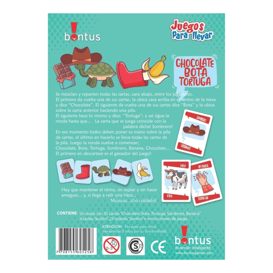 Juego de Cartas Chocolate Bota Tortuga Bontus