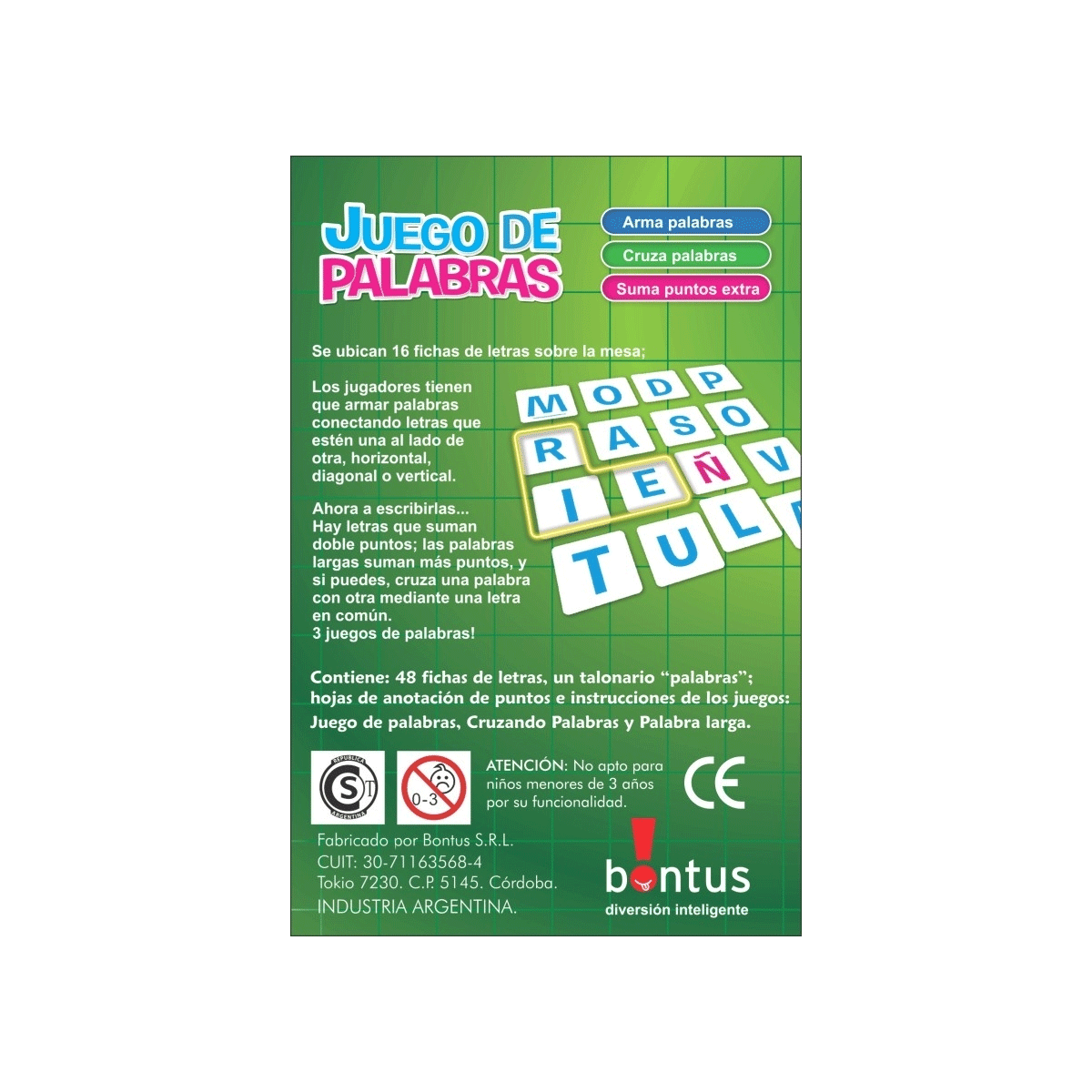Juego de Mesa Juego De Palabras Bontus