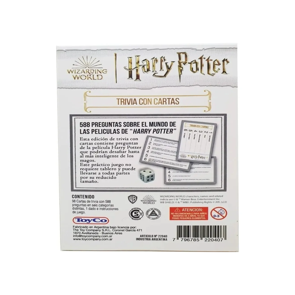 Juego De Cartas Trivia Harry Potter Toyco