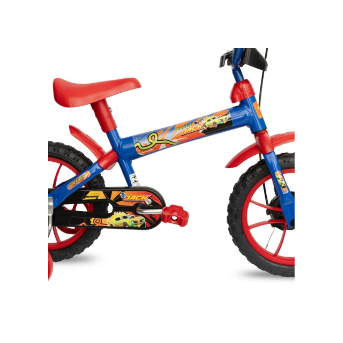 Bicicleta Infantil Rojo y Azul de Montaña Rodado 12 con Rueditas