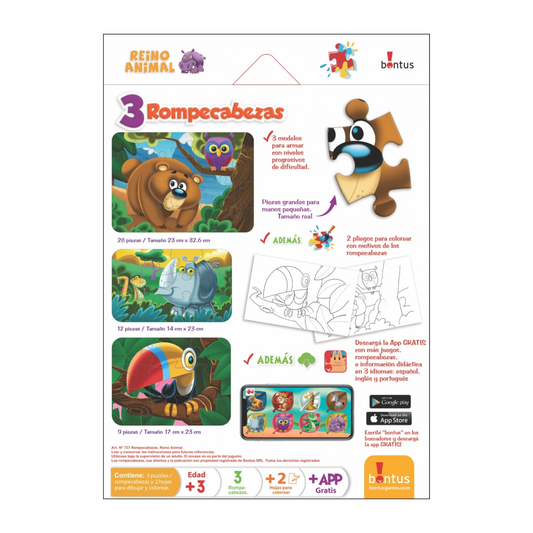 Rompecabezas Reino Animal Bontus