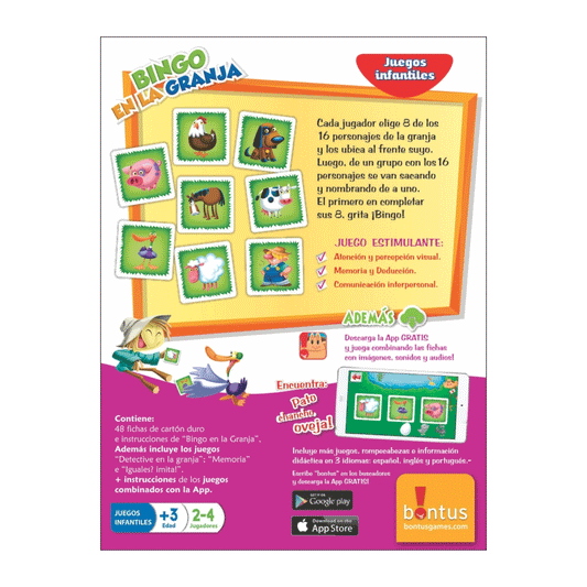 Juego de Mesa Bingo en la granja Bontus