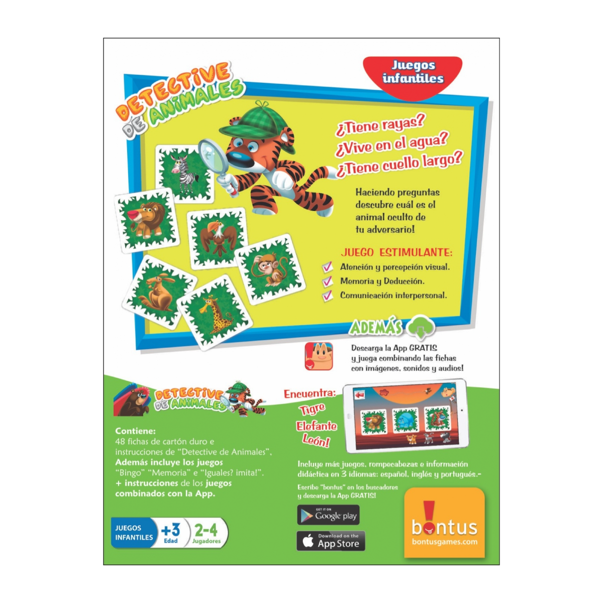 Juego de Mesa Detective De Animales Bontus