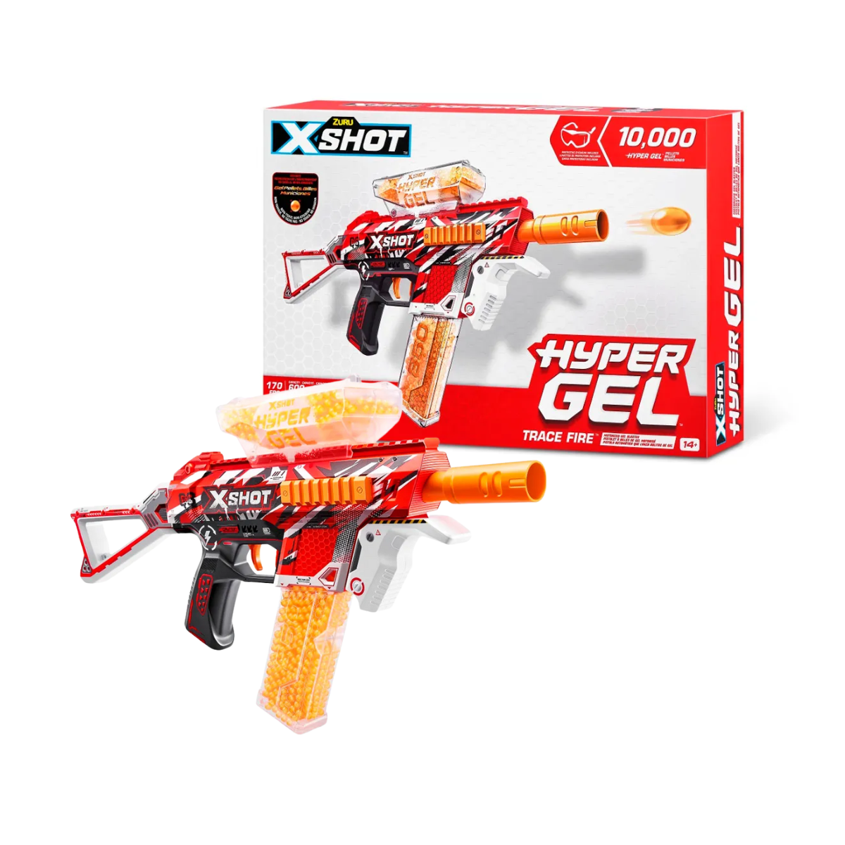 Pistola Lanzadora X-Shot Hiper Gel Trace Fire