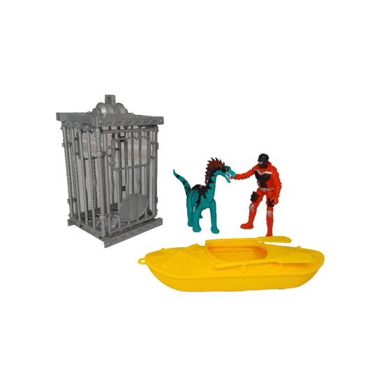 Set Dinosaurio Con Jaula Y Figura - Dino World