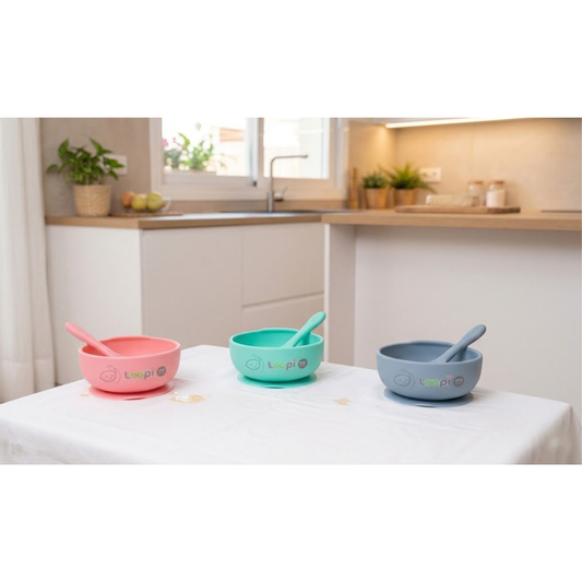 Bowl de Silicona con Sopapa y Cuchara Soft