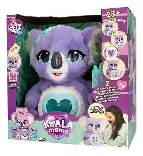 Peluche Koala Mama C/ Bebes Luz Sonido Interactivo Club Petz