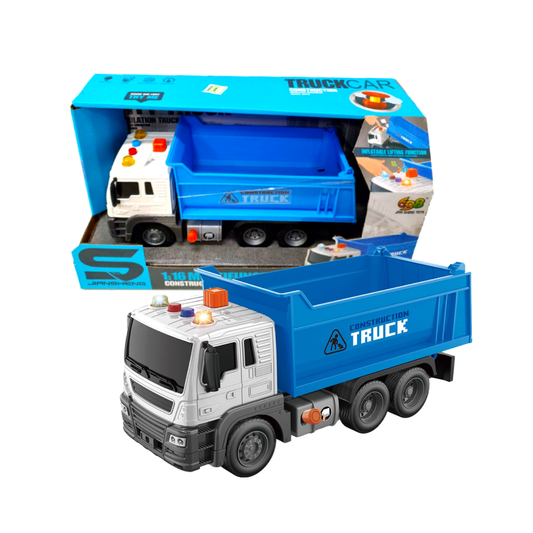 Camión Volcador Con Luz Y Sonido Azul