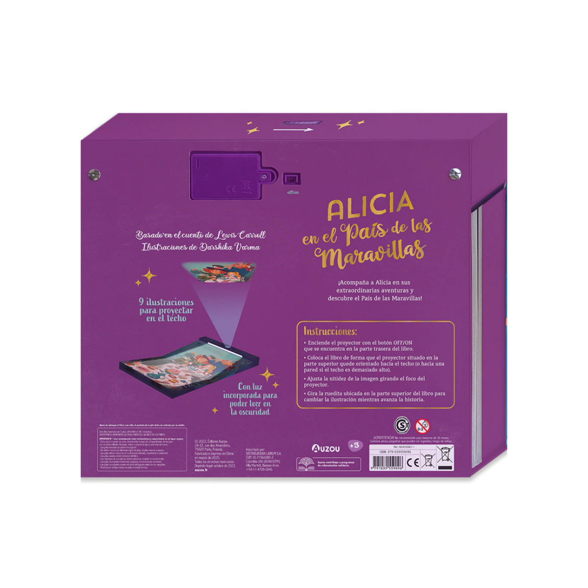 Libro Infantil Alicia en el País de las Maravillas con Proyector