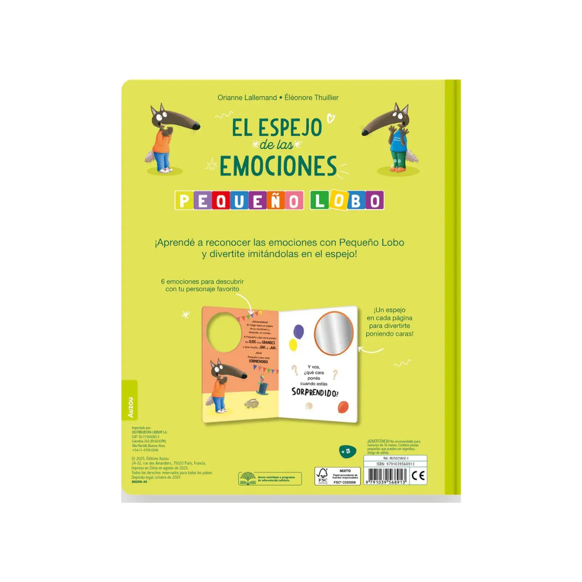 Libro Infantil con Espejo Pequeño Lobo: El Espejo de las Emociones