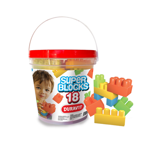 Balde Bloques Super Blocks 18 Piezas Duravit