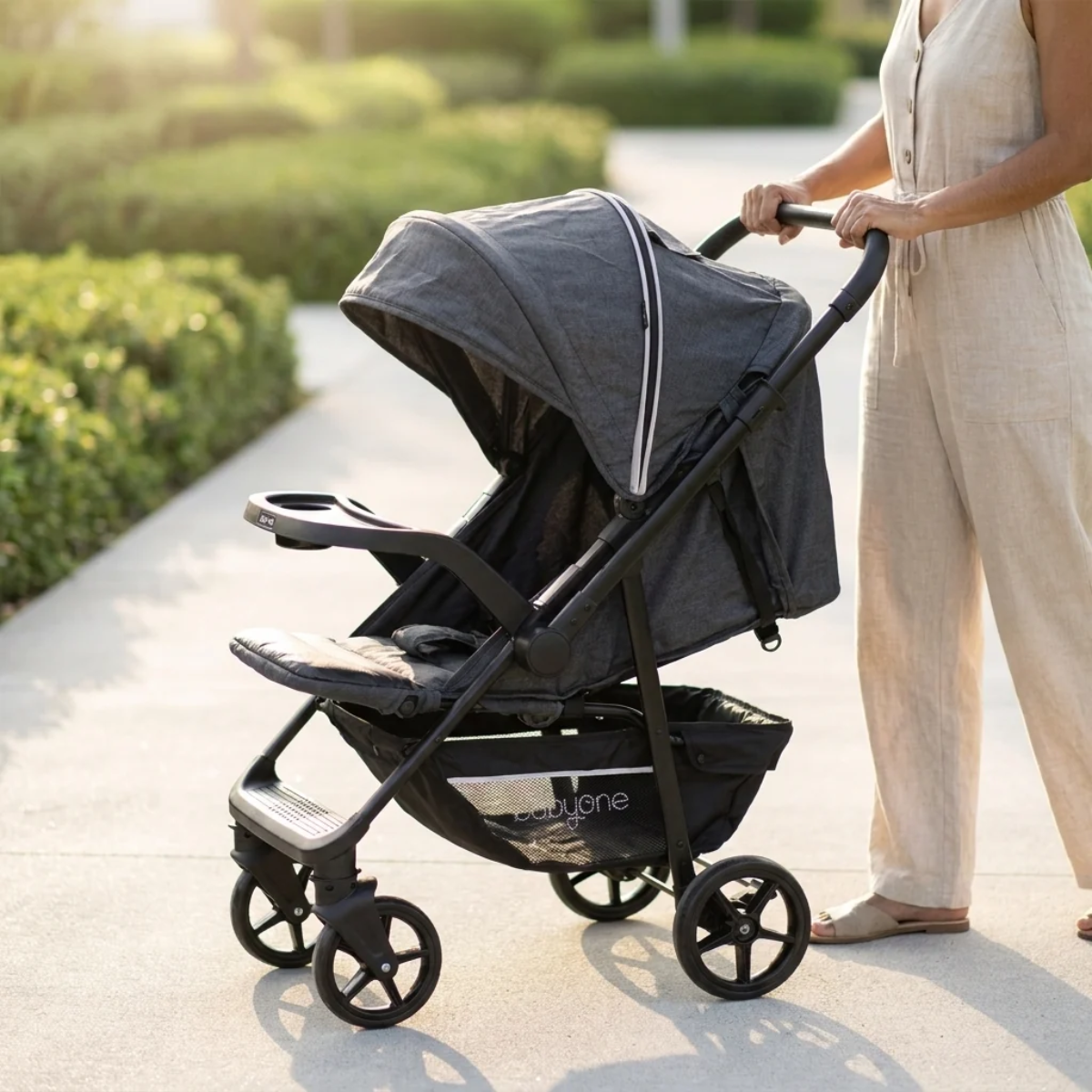 Cochecito Lite Rider Manija Rebatible Gris Baby One