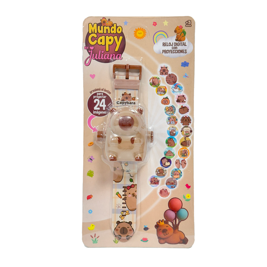 Reloj Digital con Proyeccione Mundo Capy By Juliana