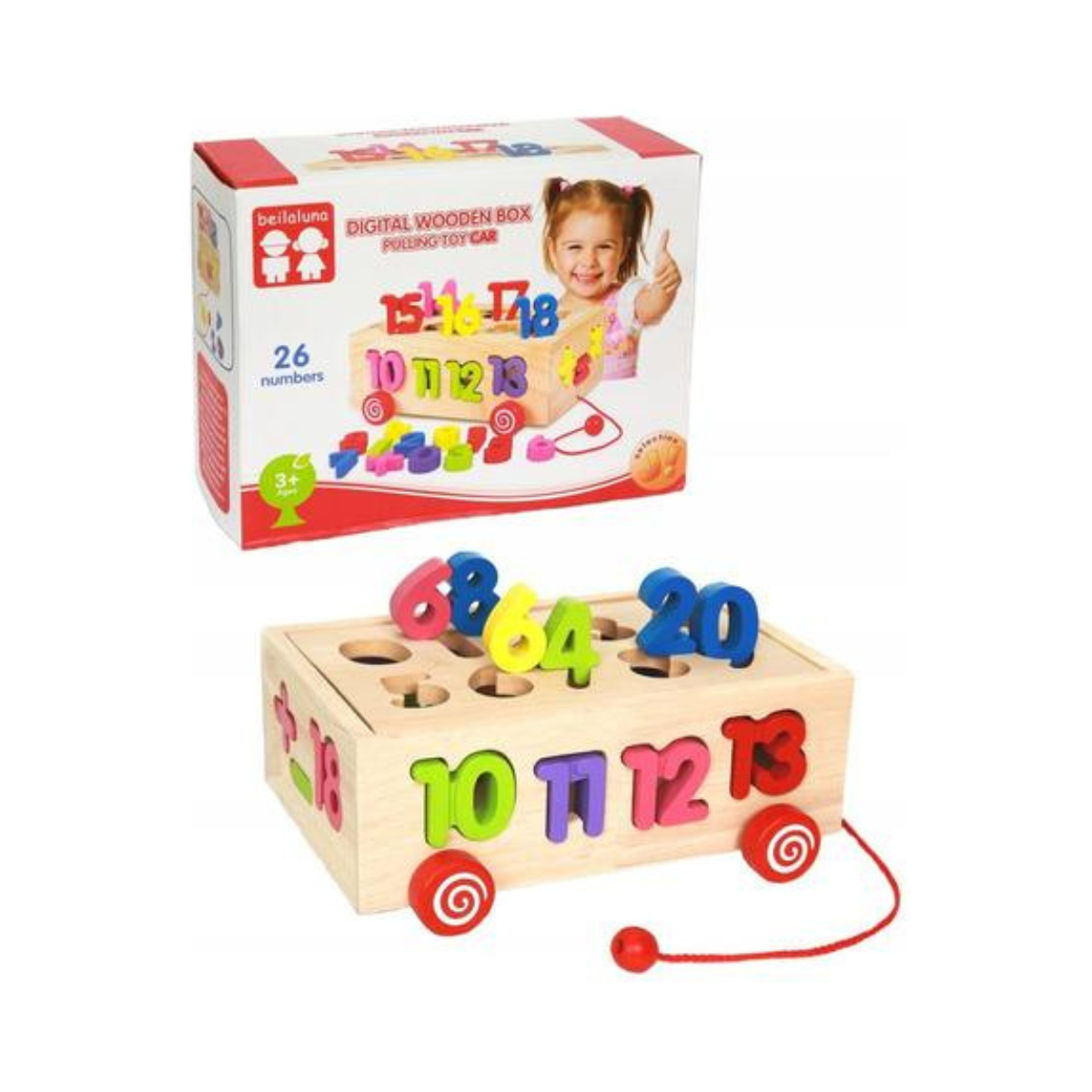 Camión de Encastre Didáctico de Madera con Números