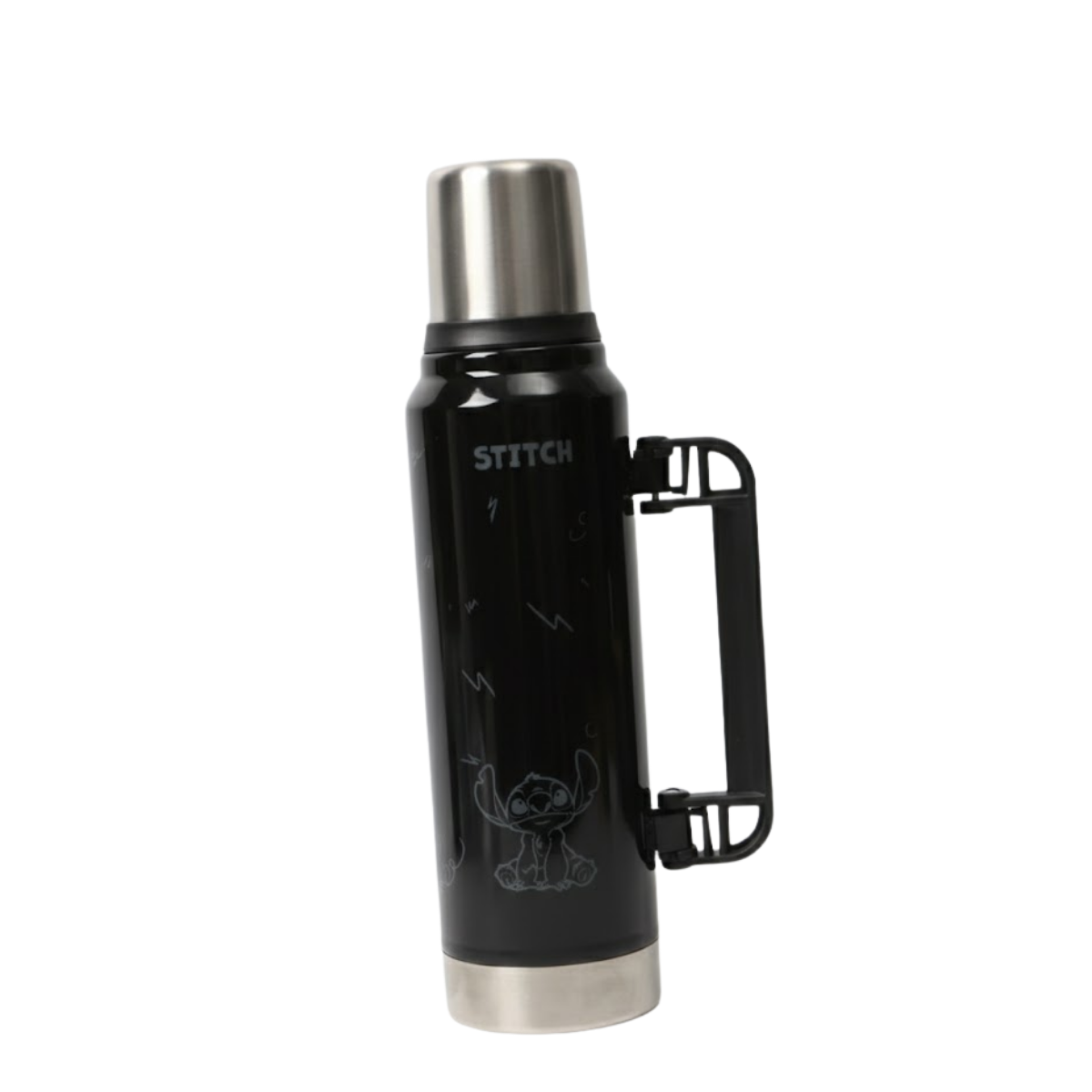 Termo de Acero Inoxidable Stitch Negro 1.4 Litros