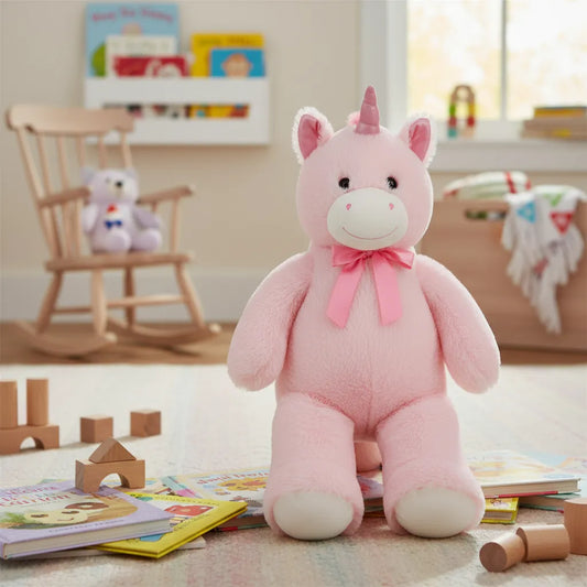 Peluche Unicornio Gigante con Moño 100 cm