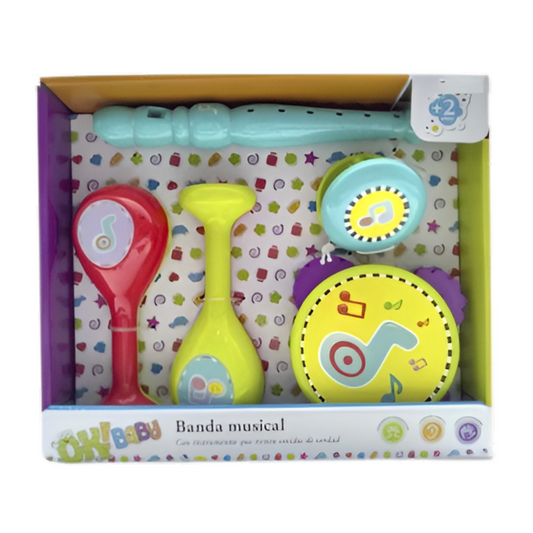 Banda Musical X4 Instrumentos Con Castañuelas Ok Baby.