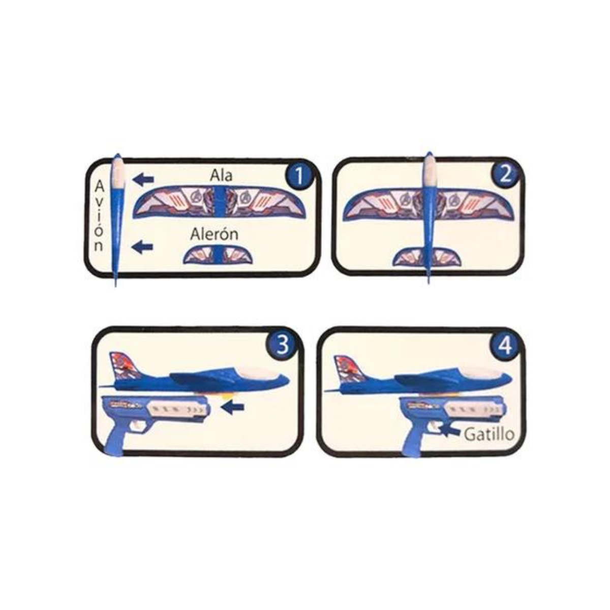 Lanza Aviones Pistola Plane Launcher Avenger Spider Ditoys