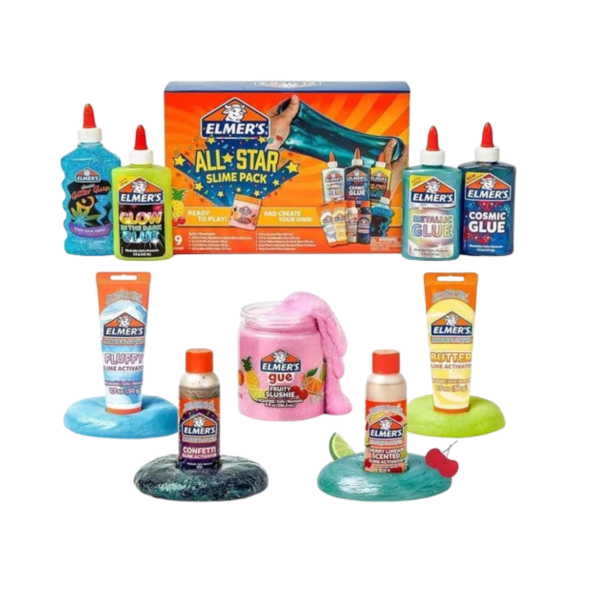 Elmers Kit Slime Estrellas De Colección 9 Piezas