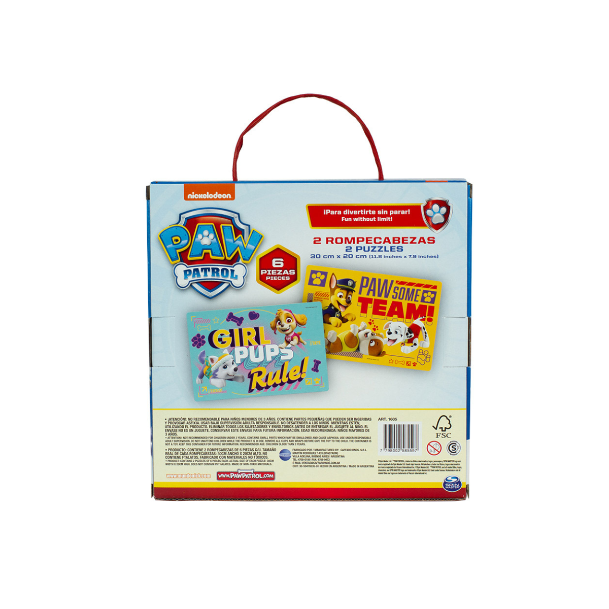 Rompecabezas Paw Patrol x 6 Piezas