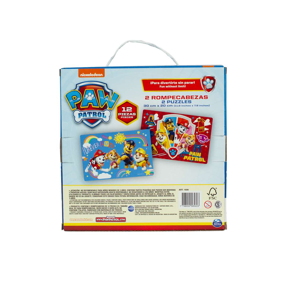 Rompecabezas Paw Patrol x 12 Piezas