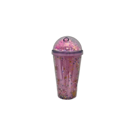 Vaso De Acrílico Con Tapa y Sorbete Confeti 450 ML Clandestine