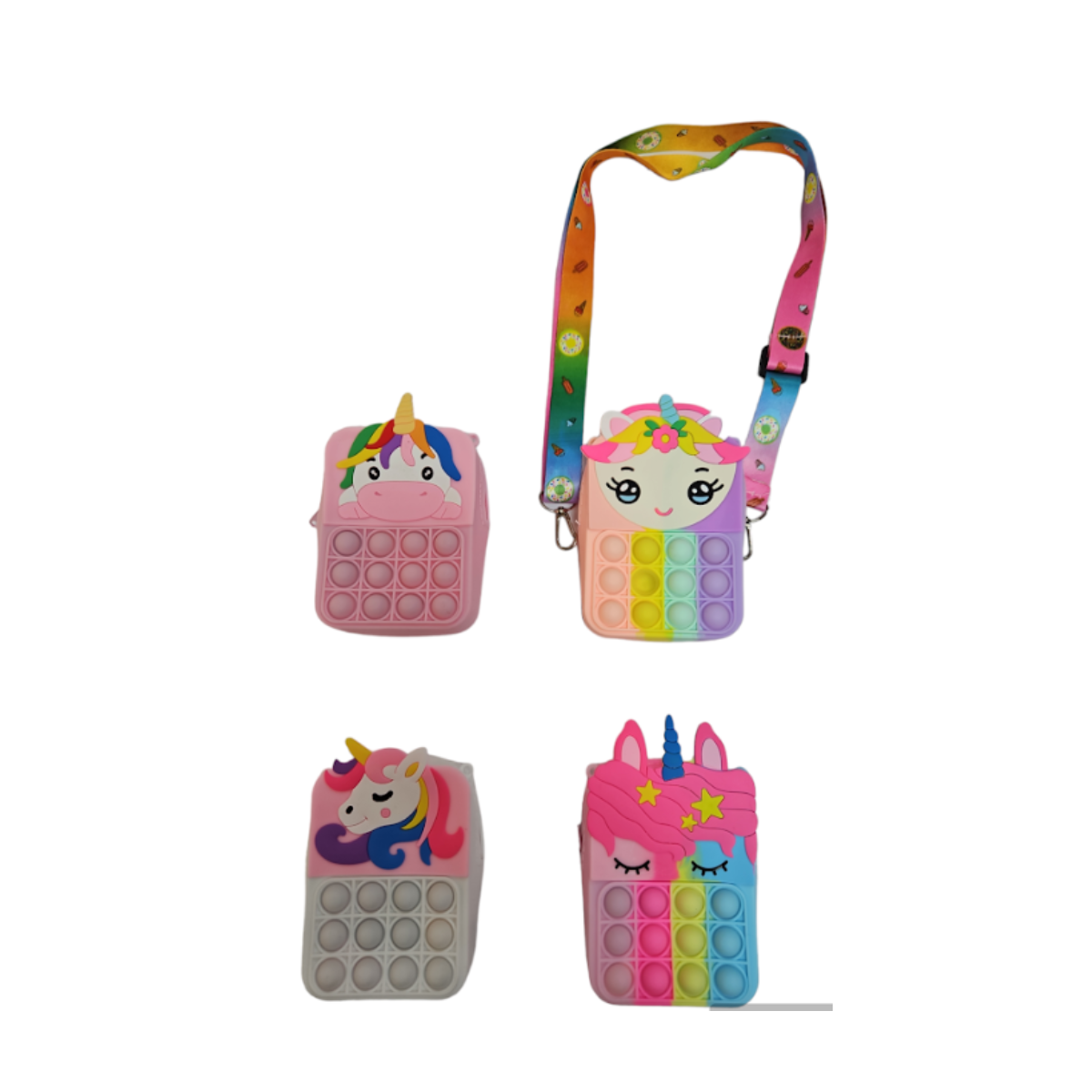 Cartera Pop It Diseño Cuadrado Con Caritas