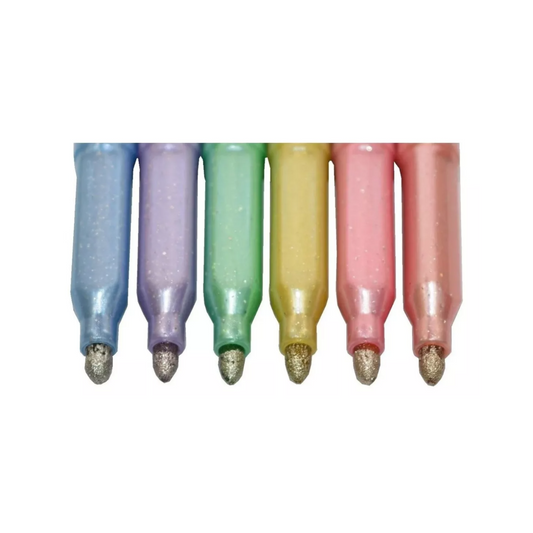 Marcadores Glitter Pastel 6 Unidades Coloring