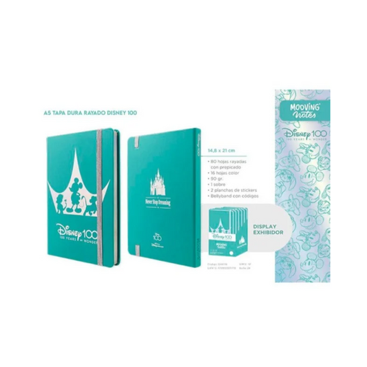 Cuaderno Notes A5 Tapa Dura Rayado Disney 100