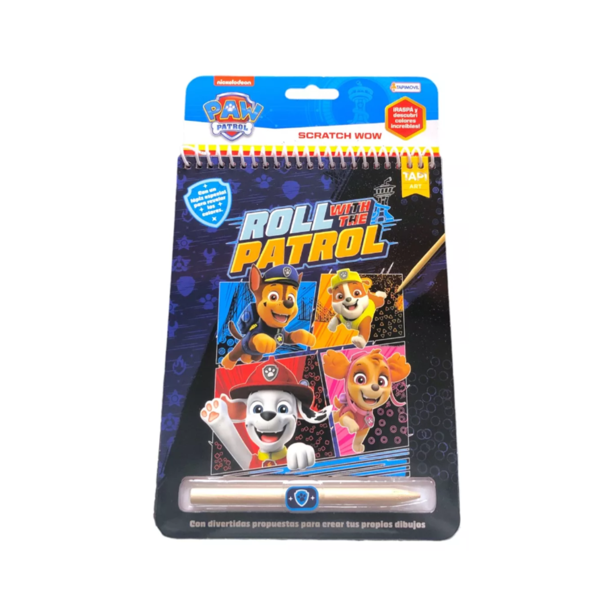 Libro Para Colorear Dibujos Paw Patrol con Lápiz Mágico Scratch Wow