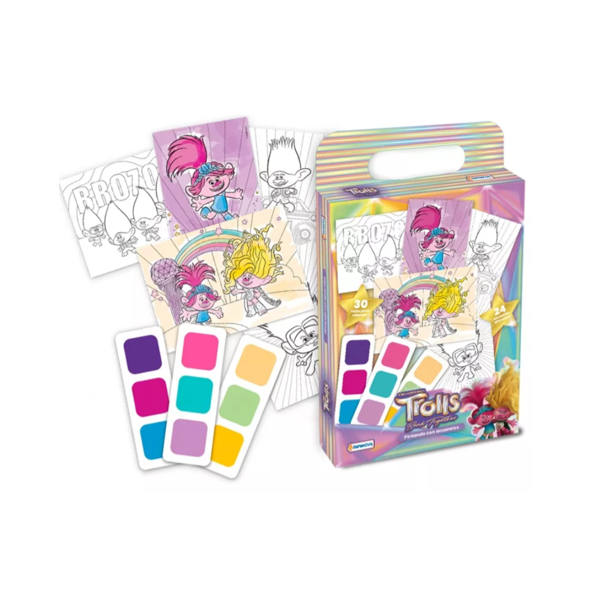 Pintando Con Acuarelas Trolls 24 Colores