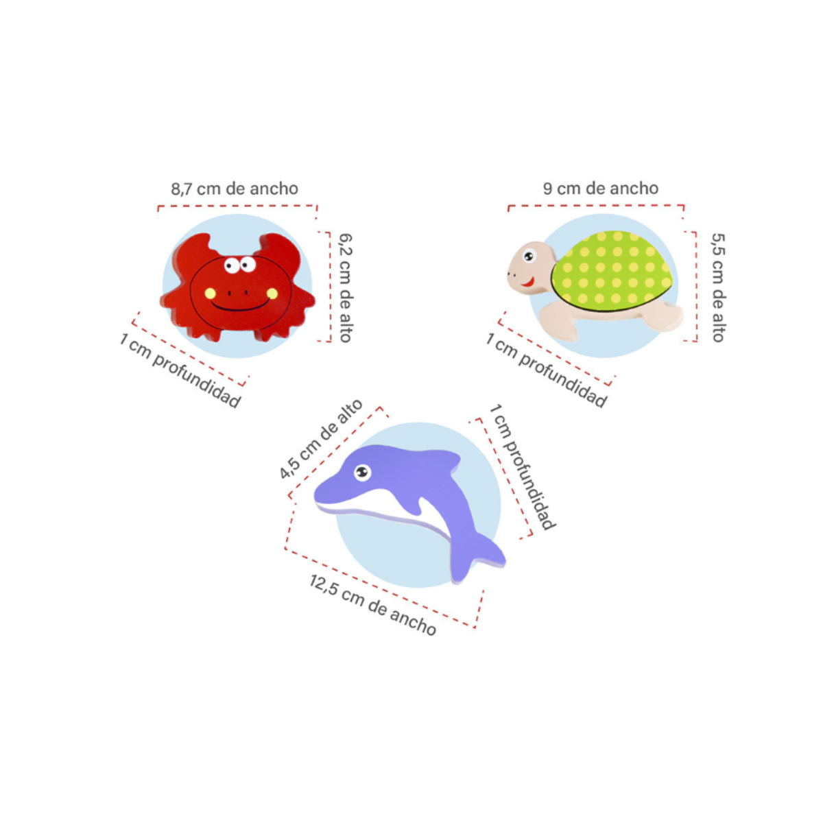Juego De Encastre Rompecabezas Animales Del Mar