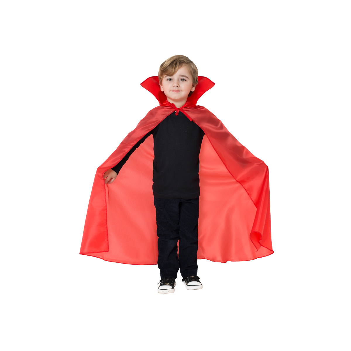 Capa Roja Con Cuello Rojo