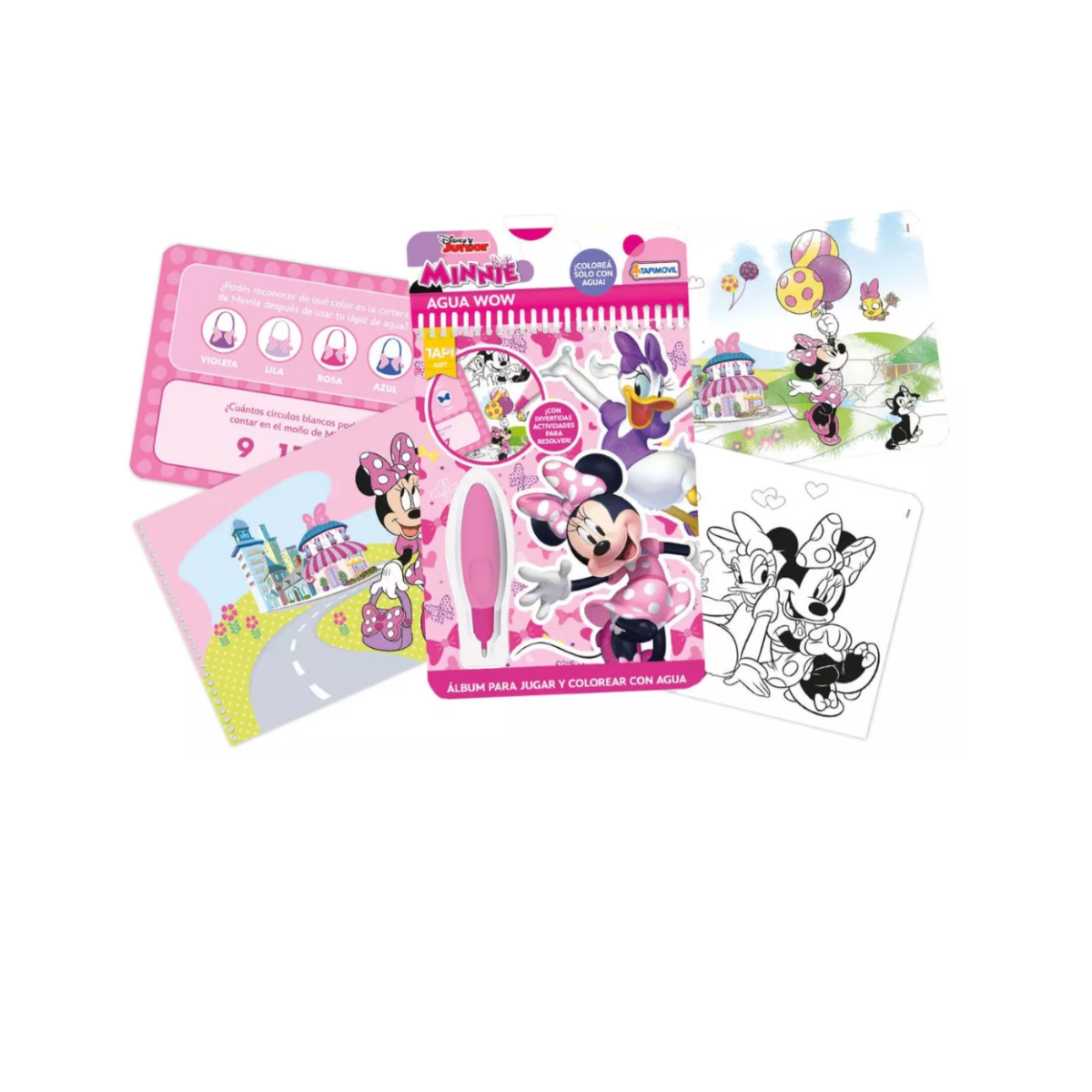 Libro Colorear Pinta Fácil Agua Wow Mágico Minnie y Sus Amigas Tapimovil