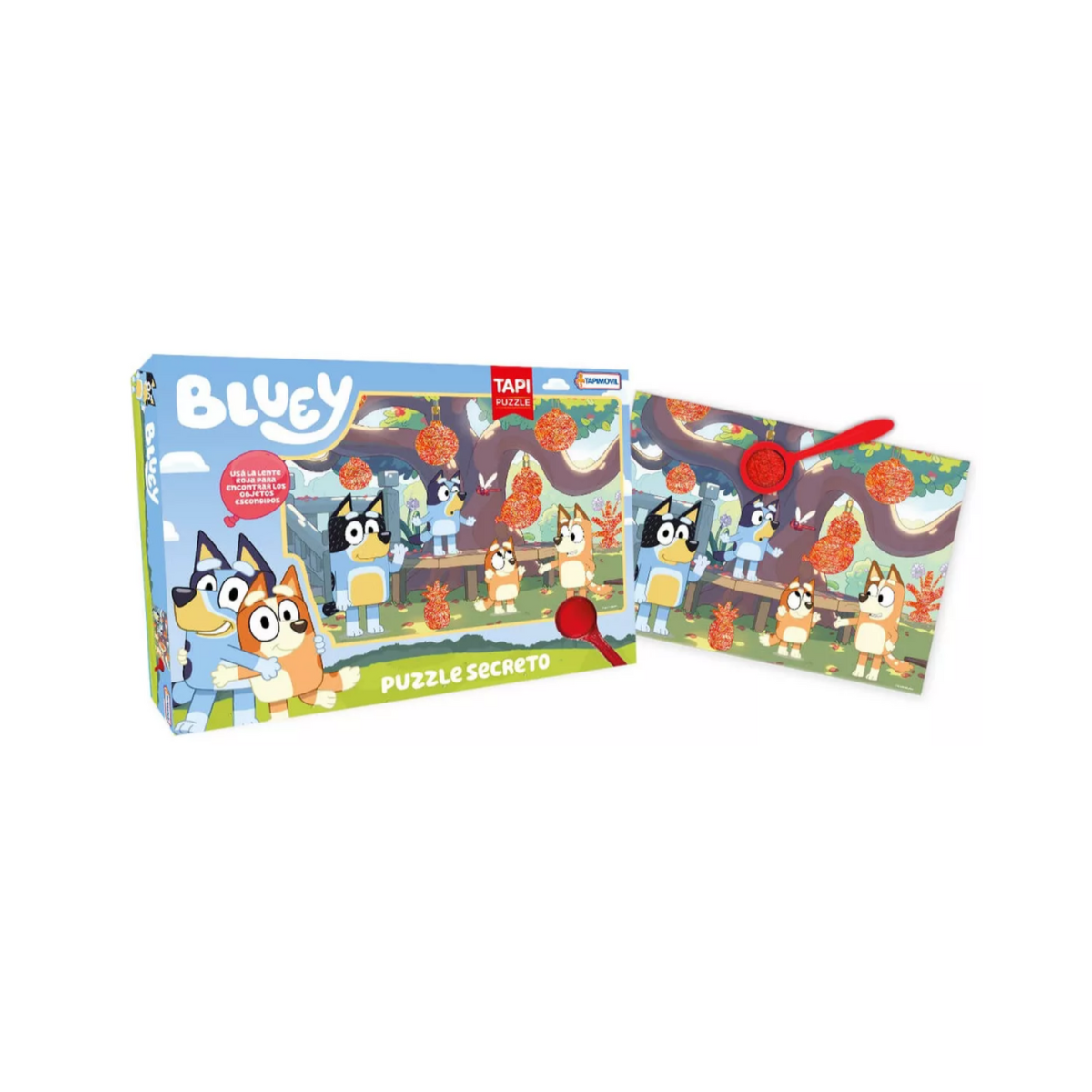 Rompecabezas Bluey Secreto Con Lupa 48 Piezas