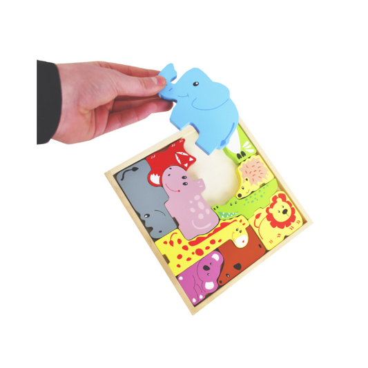 Rompecabezas De Encastre Animales De La Jungla