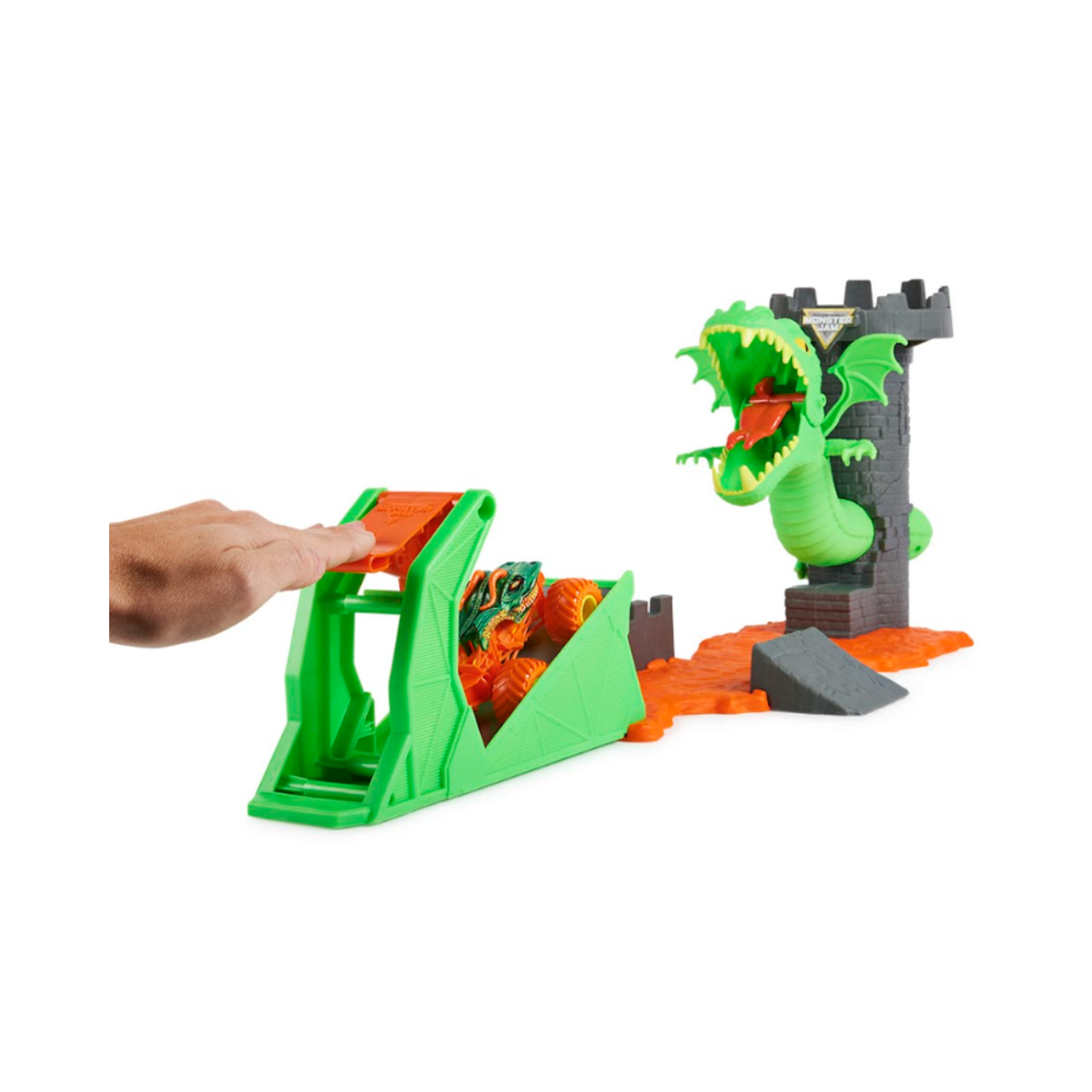 Monster Jam Vehículo Dragon Pista y Rampa