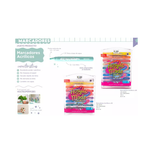 Marcadores Acrílicos 10 Unidades Coloring
