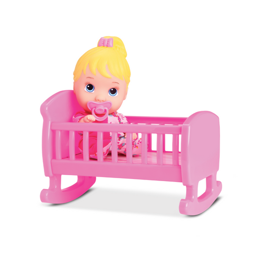 Muñeca Con Cuna Mecedora Divertoys