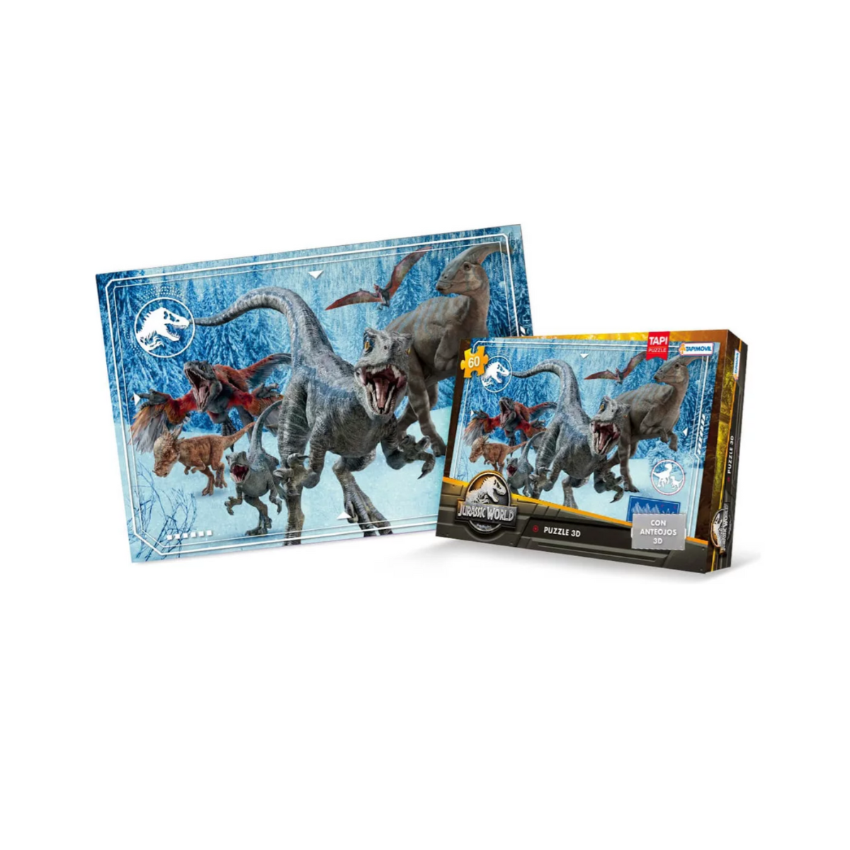 Rompecabezas Jurassic World Dinosaurios 3d 60 Piezas Grande