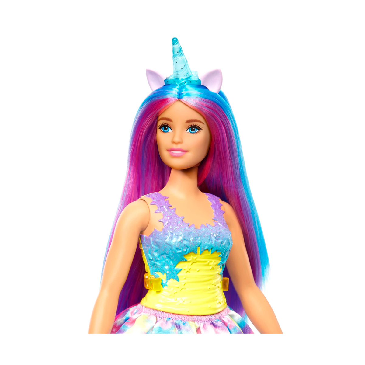 Barbie Unicornio Con Pelo y Cuerno Azul