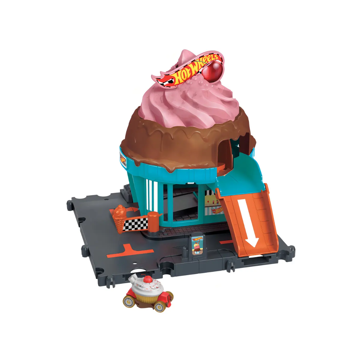 Pista Hot Wheels City Heladería en la Ciudad