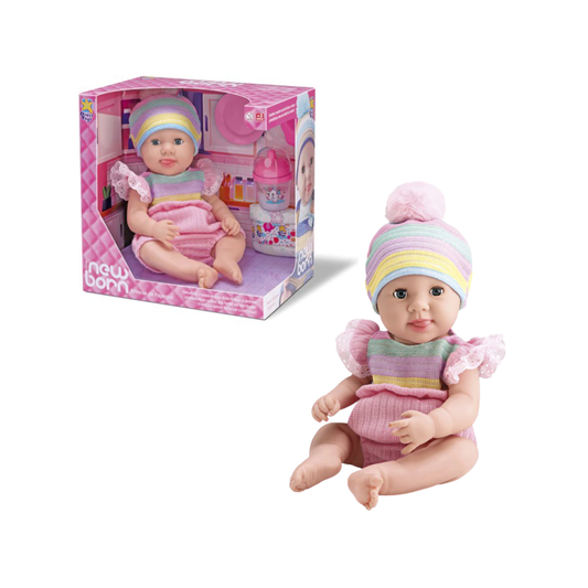 Bebote New Born Muñeca con Papilla, Mamadera y Pañal