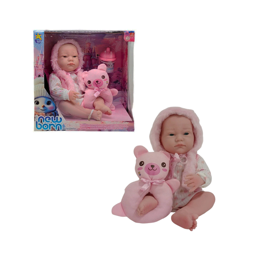 Bebé New Born Divertoys Abrigadita con Mamadera